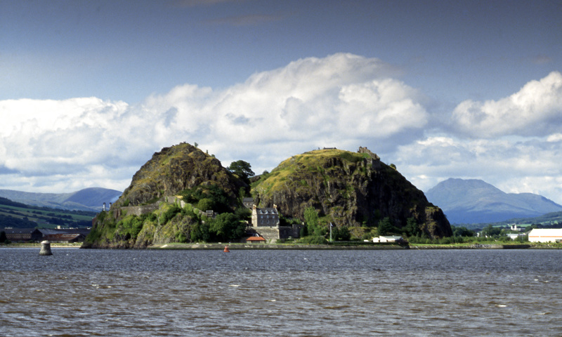 A general view of Dumbarton Castle, looking across the River Clyde.