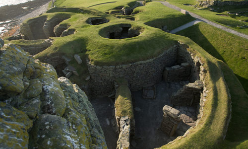 A general view of the broch courtyard at Jarlshof.